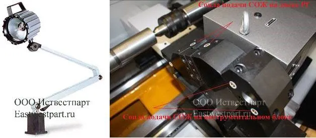  Система охлаждения и галогенное освещение рабочей зоны.