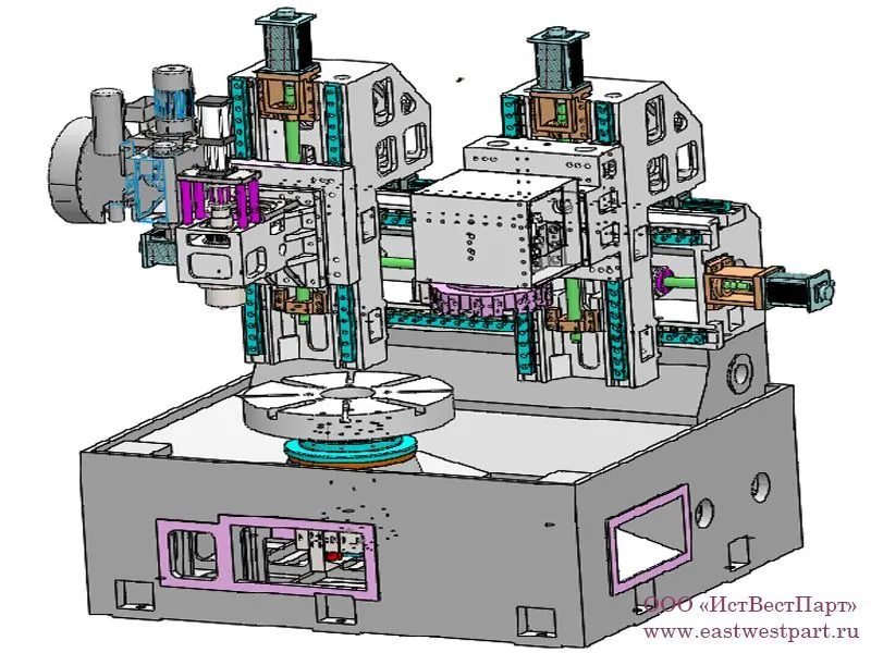  Цельнолитая усиленная рёбрами жёсткости чугунная станина.